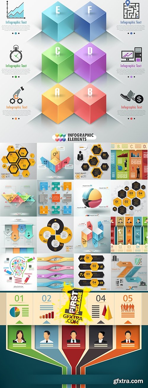 Big Infographics Business elements collection