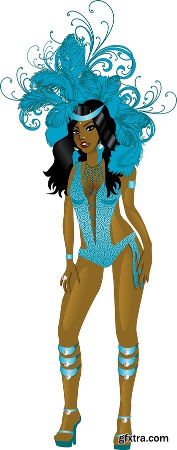 Girl in carnival costume - 5 EPS