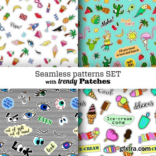 Patterns with trendy patches - 7 EPS