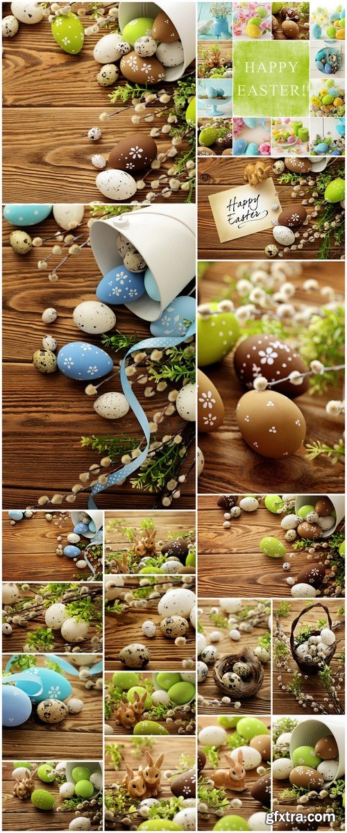 Eggs easter decoration wood background 18X JPEG