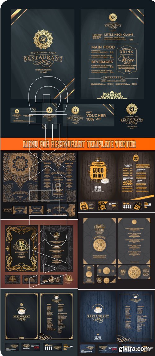 Menu for restaurant template vector