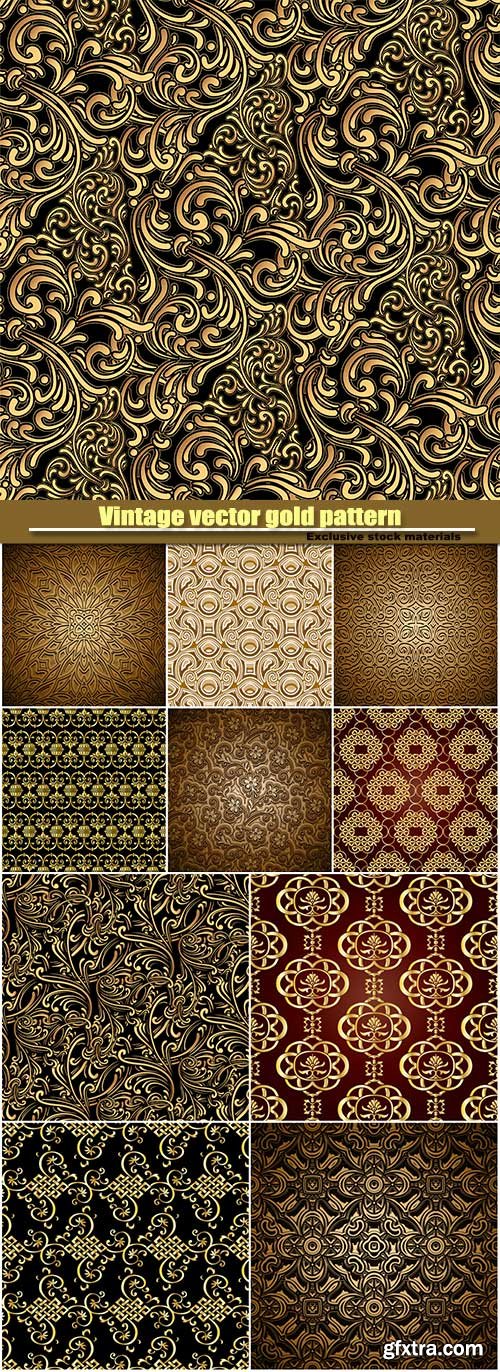 Vintage vector gold pattern