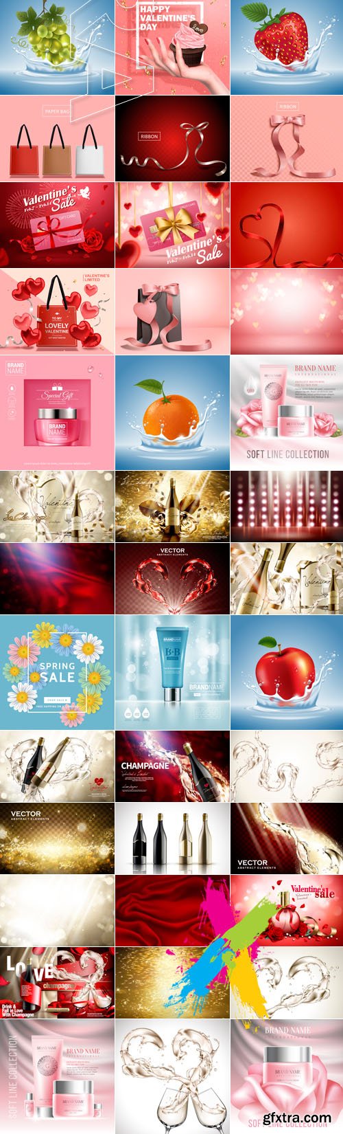 Advertising Poster Concept Love cosmetics and Digital background vector