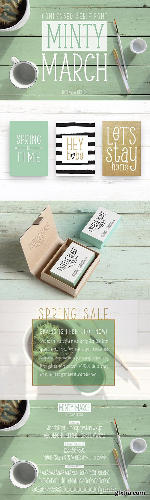 CreativeMarket Condensed serif font, Minty March 1020721