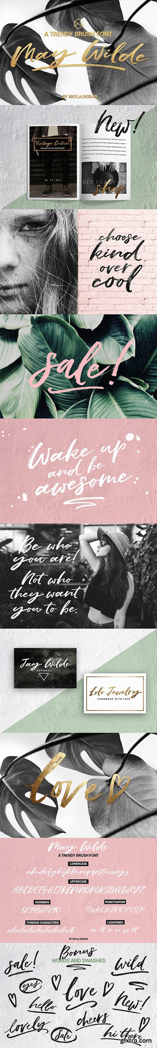 CreativeMarket Trendy Brush Font May Wilde 1162667