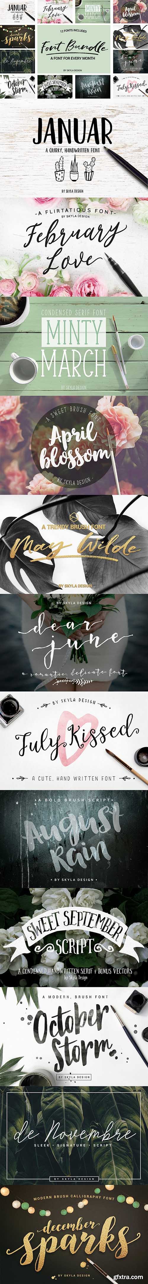 CreativeMarket Brush Font Bundle + Extra's 1170881