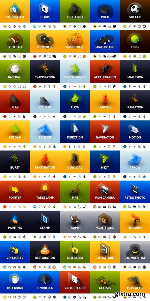 Icons, a collection of 3D icons on various topics (vector) 5