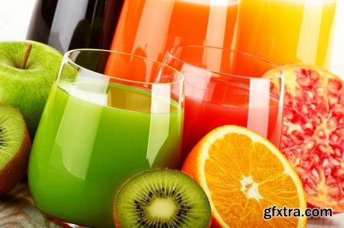 Collection of apple juice various fruits fresh vitamin iron 25 HQ Jpeg