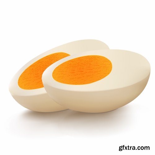 Collection of egg shell eggs breakfast omelette 25 EPS