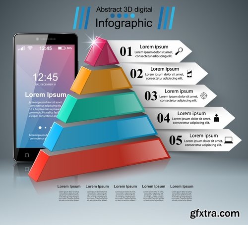 Collection of infographics idea light bulb turn based strategy for business success 25 EPS