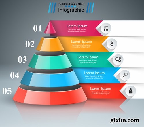 Collection of infographics idea light bulb turn based strategy for business success 25 EPS