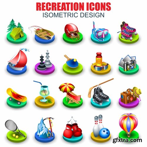 Collection of icon realistic image food animals 15 EPS