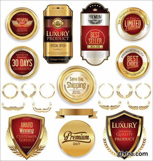 Collection of sticker label card image for trade advertising on the bottle 26 EPS