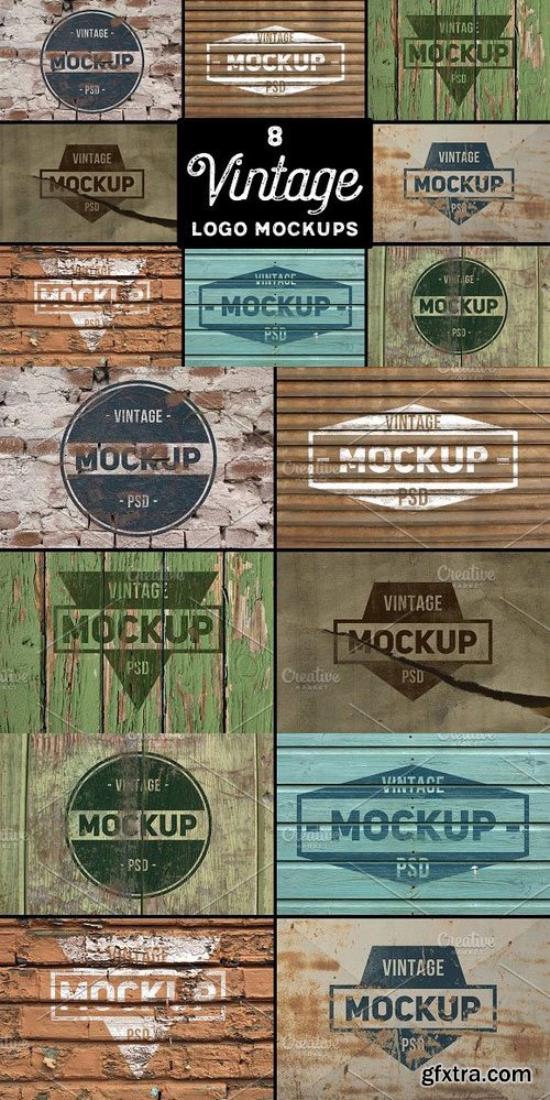 CM - 8 Vintage Logo Mockups vol. 2 1154942