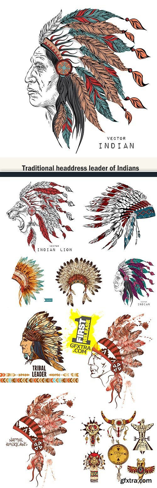 Traditional headdress leader of Indians