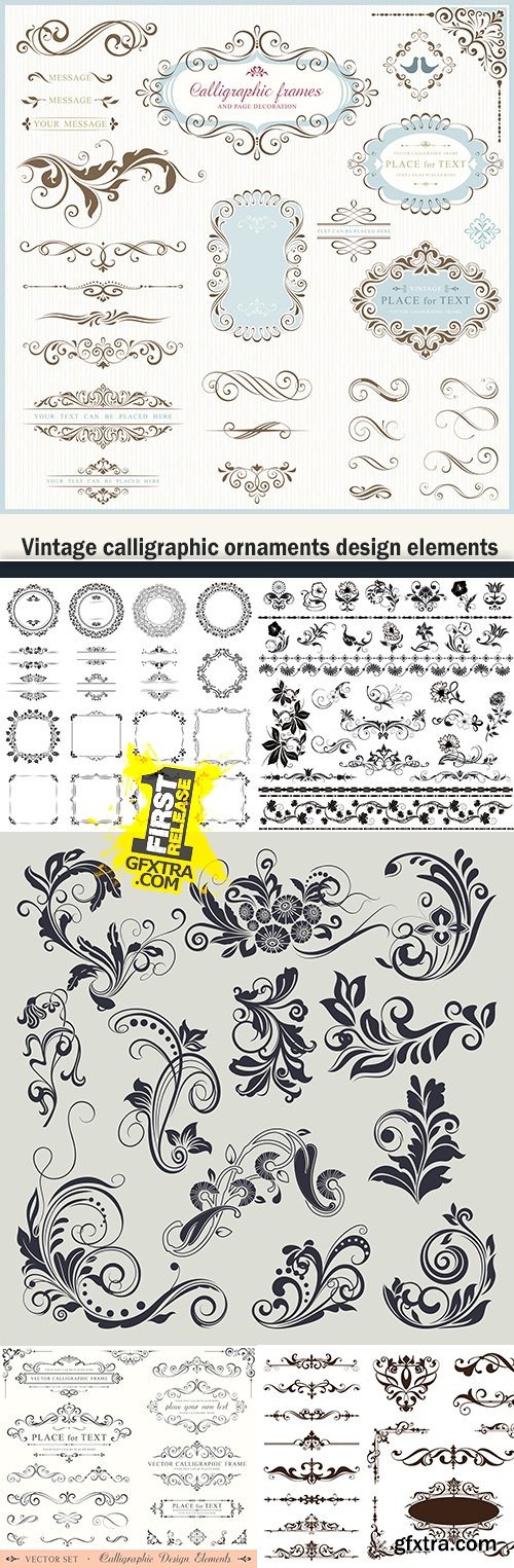 Vintage calligraphic ornaments design elements