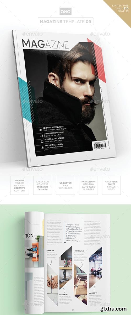 GraphicRiver - Magazine Template - InDesign 40 Page Layout V9 - 19416164