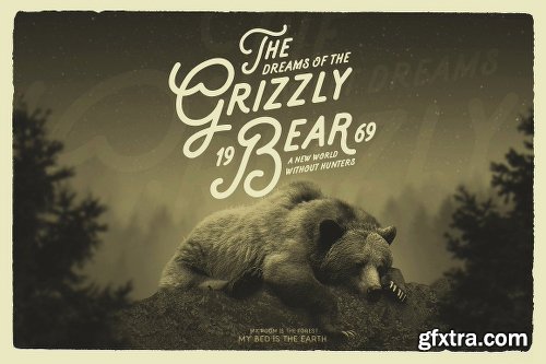 CreativeMarket Forest Camp Font + Free Vector Pack 517534