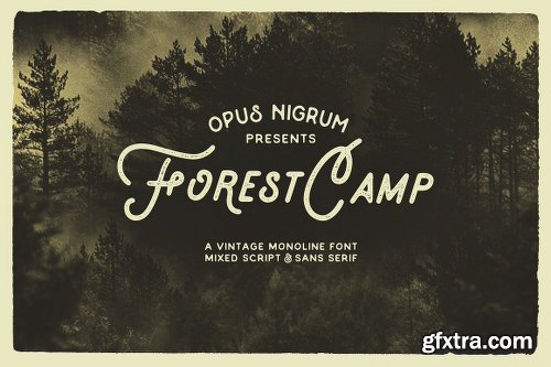 CreativeMarket Forest Camp Font + Free Vector Pack 517534