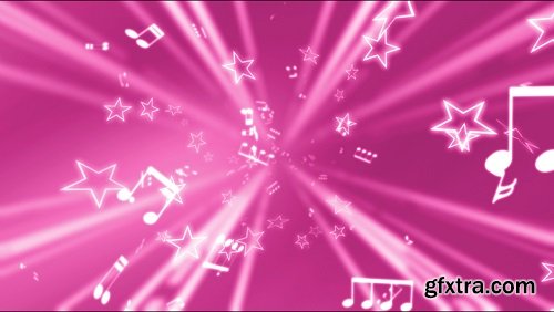 Pink stars and music notes