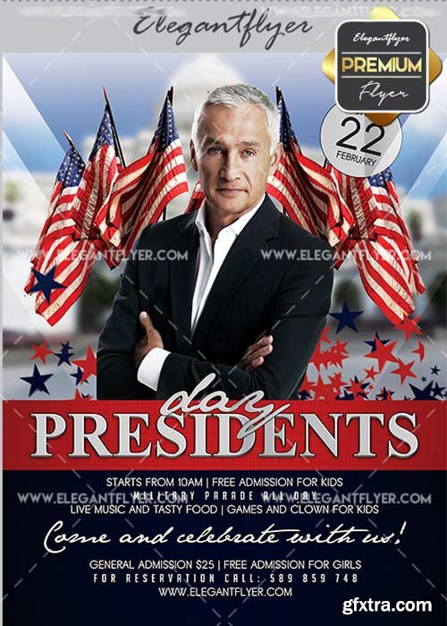 Presidents Day V5 Flyer PSD Template + Facebook Cover