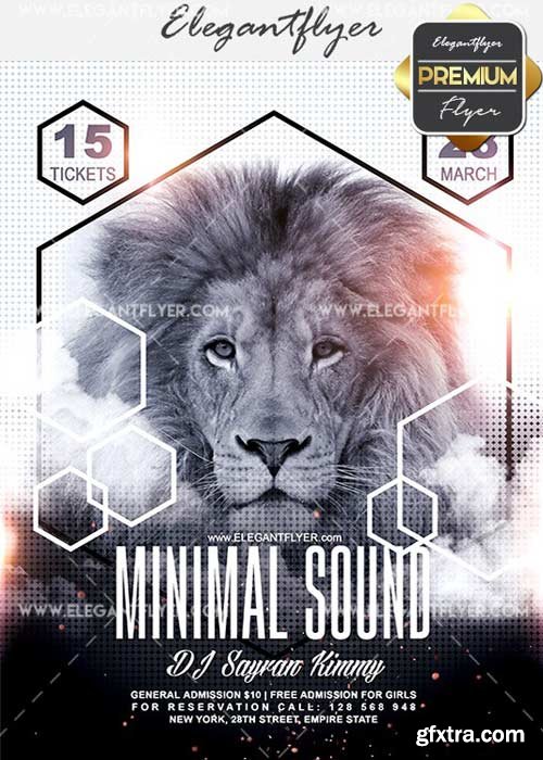 Minimal Sound V14 Flyer PSD Template + Facebook Cover