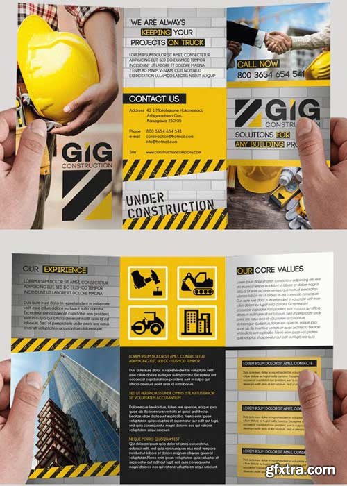 Construction V10 Premium Tri-Fold PSD Brochure Template