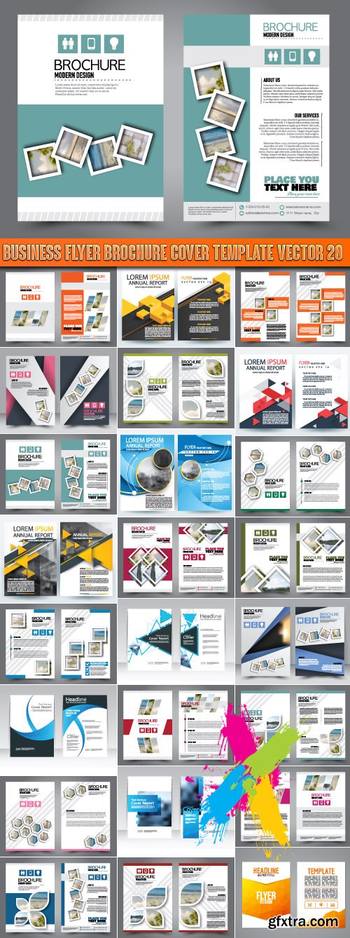 Business flyer brochure cover template vector 20