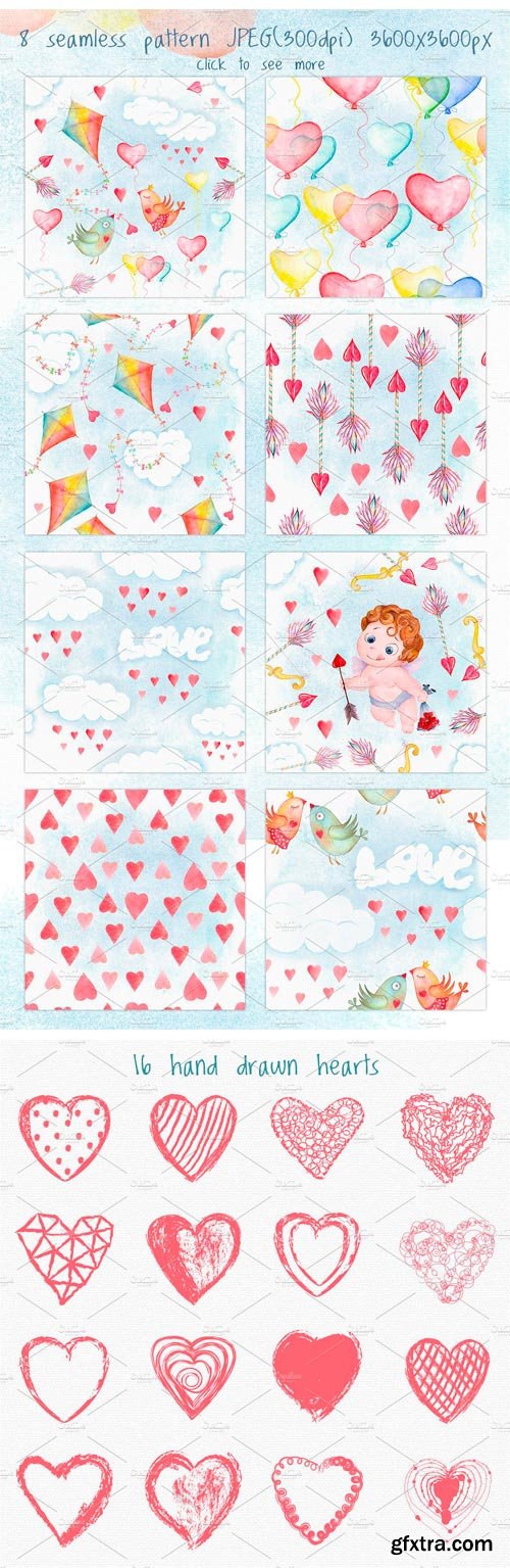 CM 1166614 - Valentines Day Love Watercolor Set