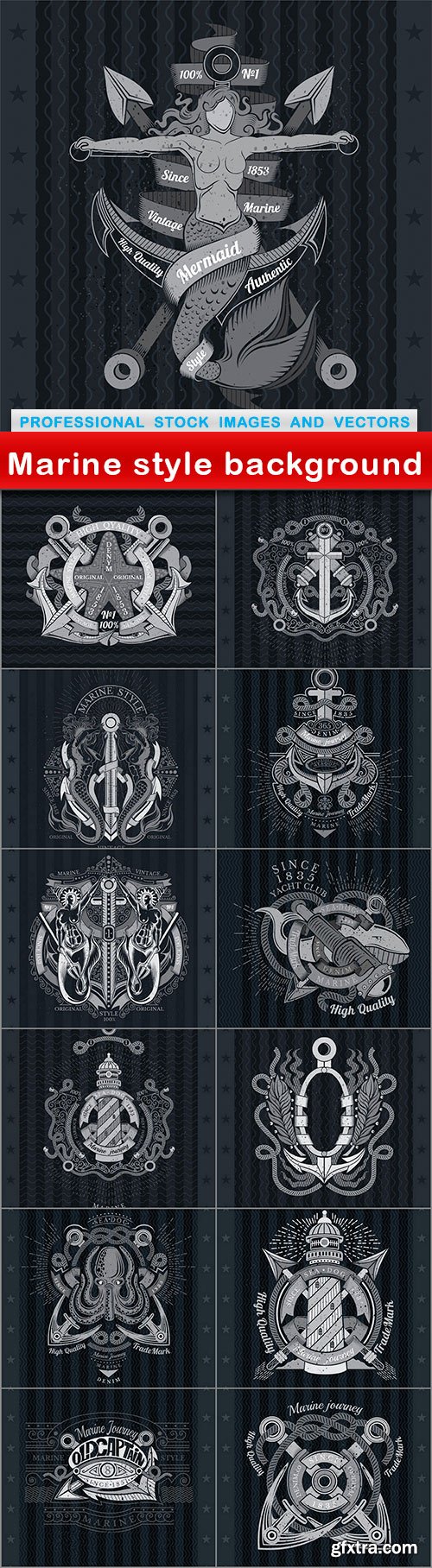 Marine style background - 13 EPS