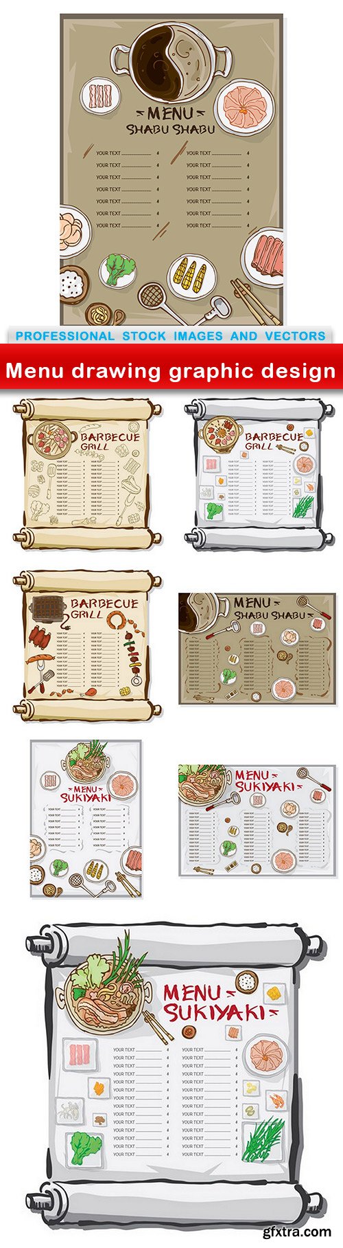 Menu drawing graphic design - 8 EPS