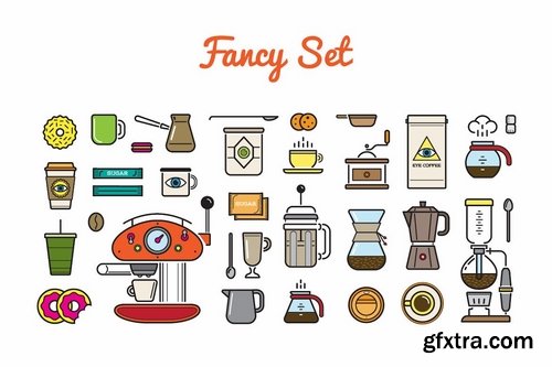 GraphicRiver - Great 32+32 Vector Coffee Icons Set 10498144