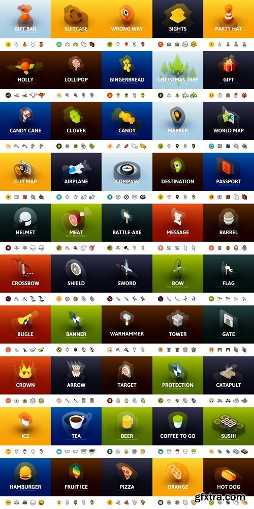 Icons, a collection of 3D icons on various topics (vector) 6