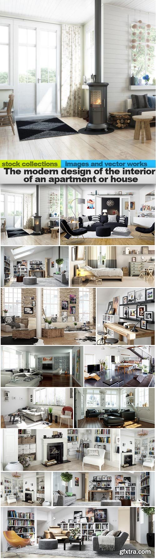 The modern design of the interior of an apartment or house, 15 x UHQ JPEG