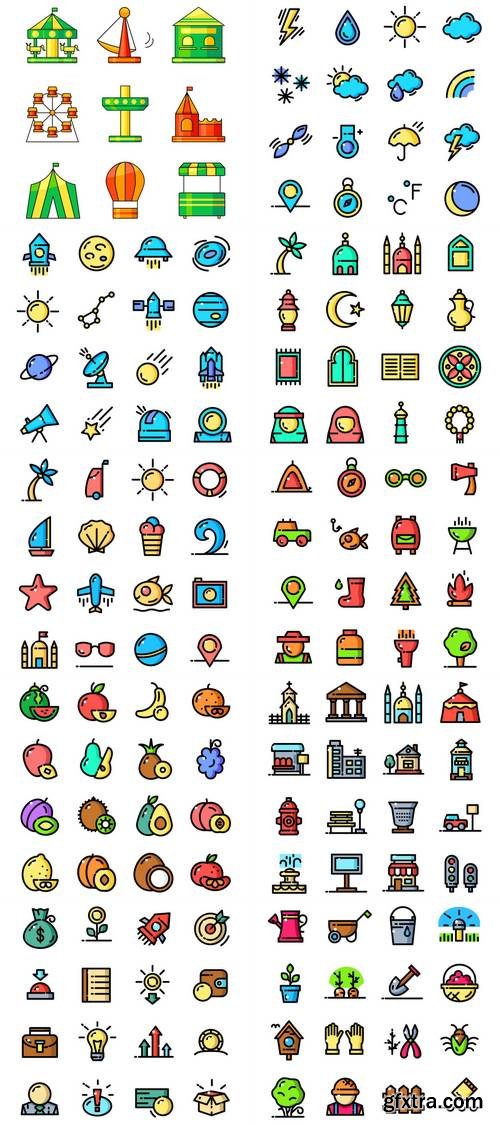 Thin Line Icons Set