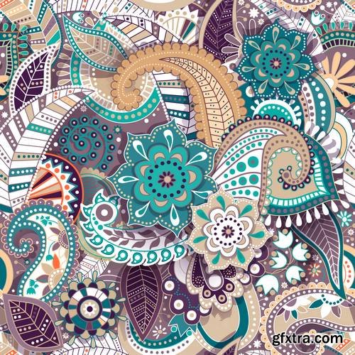 Colorful Paisley Seamless Pattern