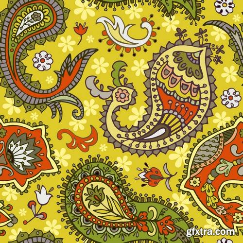 Colorful Paisley Seamless Pattern