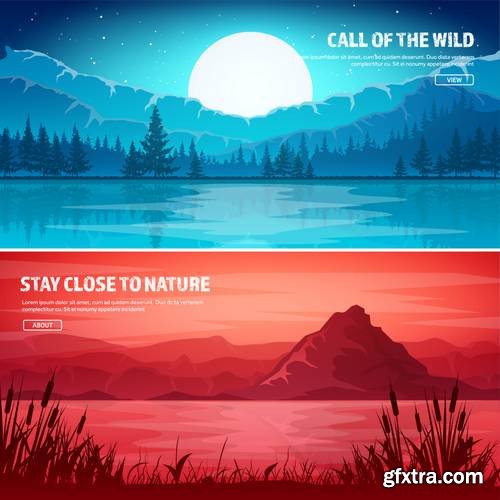 Wild Nature Landscape - Extreme Tourism and Travelling Banners