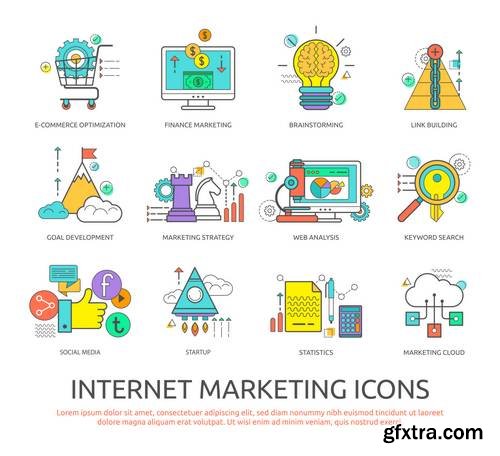 Start Up Business Icon and Logos - Internet Marketing