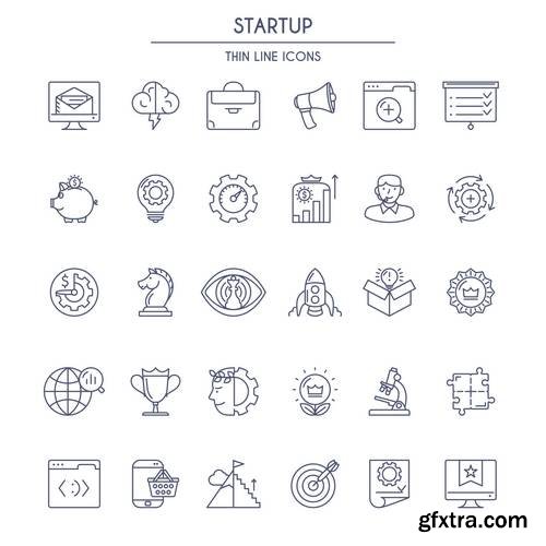 Start Up Business Icon and Logos - Internet Marketing