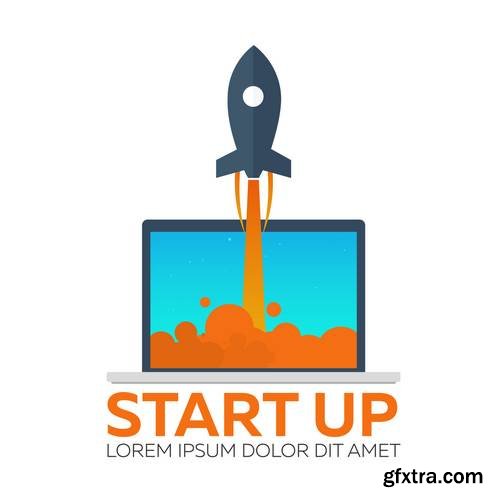 Start Up Business Icon and Logos - Internet Marketing