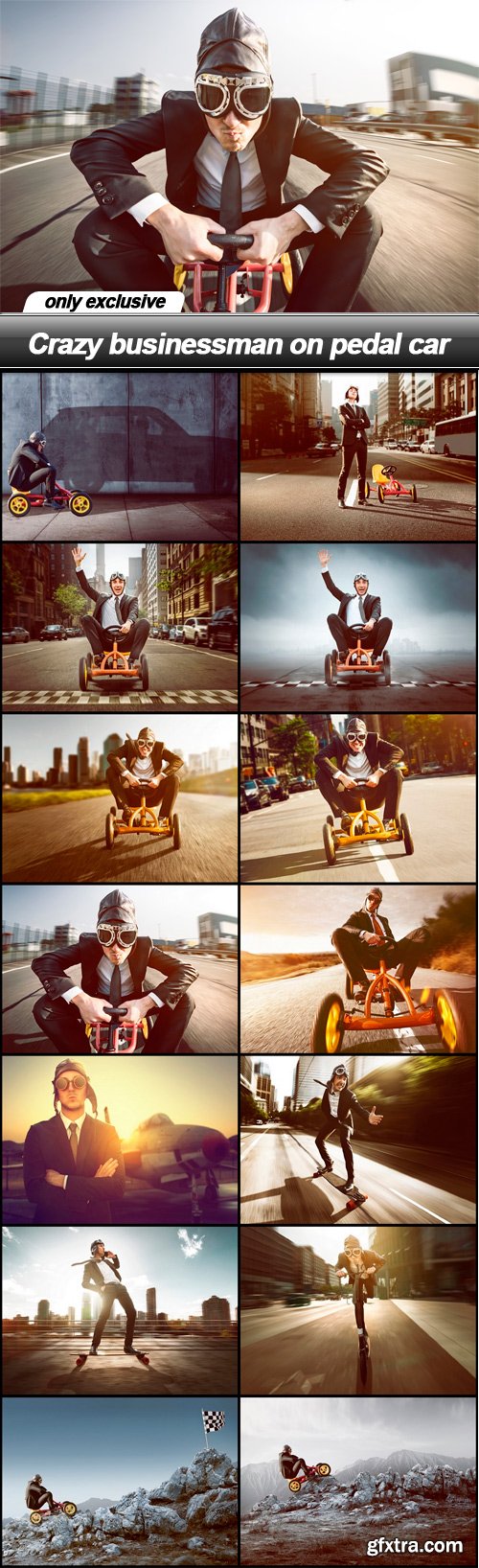 Crazy businessman on pedal car - 14 UHQ JPEG