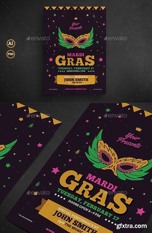 GraphicRiver - Mardi Gras Event Flyer 19282561