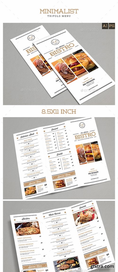 GraphicRiver - Trifold Brochure Minimalis Menu 15454774