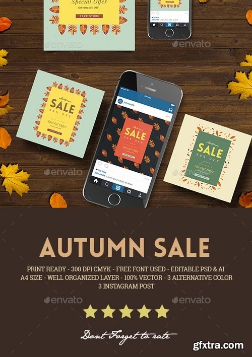 GraphicRiver - Autumn Sale Flyer + Instagram Post 17814210