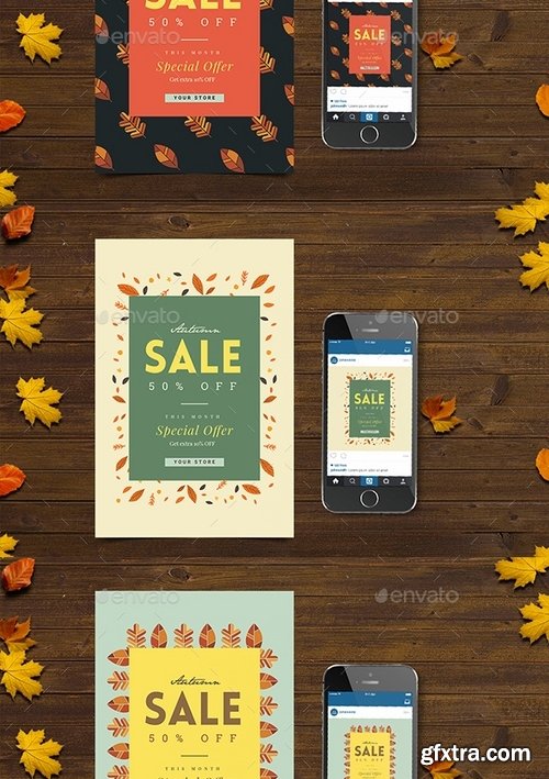 GraphicRiver - Autumn Sale Flyer + Instagram Post 17814210