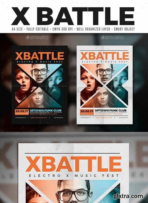 GraphicRiver - X Battle Music Flyer 17373429