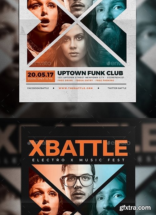 GraphicRiver - X Battle Music Flyer 17373429