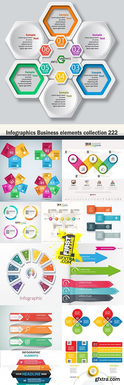 Infographics Business elements collection 222