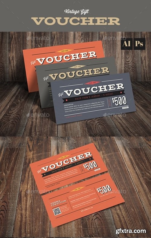 GraphicRiver - Vintage Hipster VoucherCard 17529873